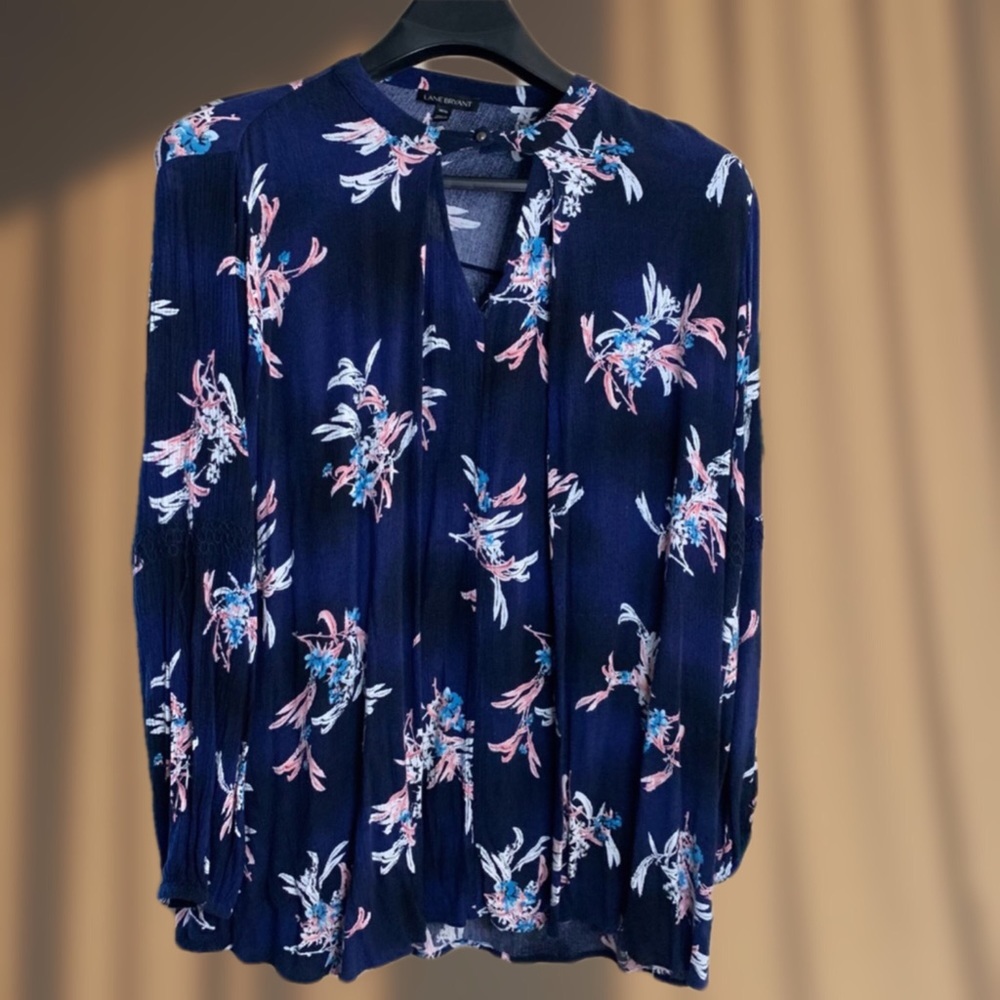 Lane Bryant long sleeve print blouse